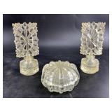Pressed Glass Vanity Set, 3pc