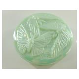Fenton Opalescent Floral Butterfly Covered Dish