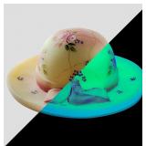 Uranium Hand-Painted Floral Fenton Glass Hat