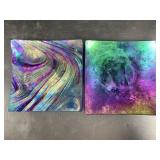 Pair of Iridescent Art Glass Panels (Lot of 2)