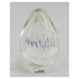 Clear Art Glass Egg Paperweight