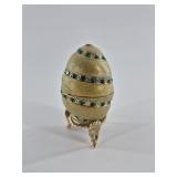 Hinged Ornamental Egg Pendant with Green Accents