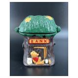 Cast Iron Tree Stump Coin Bank