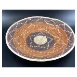 Woven Grass Basket with Geometric Design