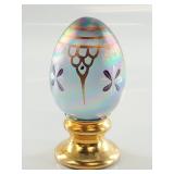 Iridescent Fenton Glass Egg 1407/1500 on Stand