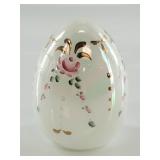 Fenton Hand-Painted Iridescent Art Glass Egg