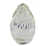 Clear Art Glass Egg Paperweight