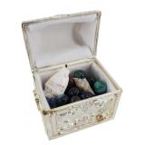 Ornate Hinged Trinket Chest with Shells & Stones