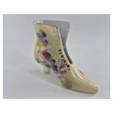 Floral Porcelain High-Heel Shoe Vase