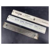 Garvey & Blue Bird Rulers with Metal Plate