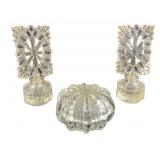 Pressed Glass Vanity Set, 3pc