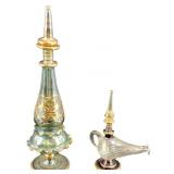 Iridescent Glass Fragrance Bottle Pair