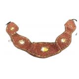 Beaded Bib Necklace w/ Shell Cabochon Accents