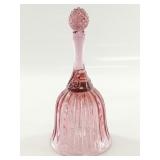Fenton Pink Glass Bell with Faceted Finial