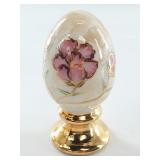 Fenton Handmade USA Floral Art Glass Egg