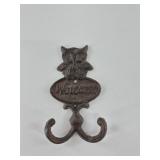 Cast Iron Owl Welcome Sign & Double Coat Hook