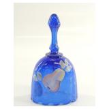 Fenton Cobalt Blue Art Glass Bell, Signed S. Hopf