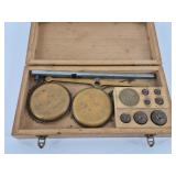 Balance Scale Set with Weights & Wood Case