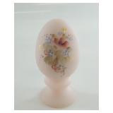 Hand-Painted Fenton Floral Satin Glass Egg