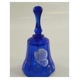 Fenton Cobalt Blue Glass Floral Bell