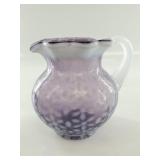 Fenton Handmade USA Lavender Art Glass Pitcher