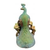 Figural Peacock Cast Metal Doorstop