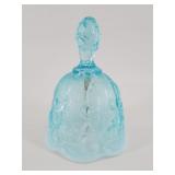 Aqua Pressed Glass Figural Bell