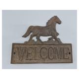 Cast Iron Horse Welcome Wall Plaque