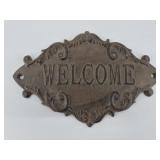 Ornate Cast Iron WELCOME Wall Plaque