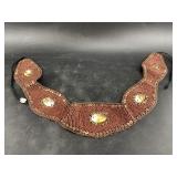 Beaded Bib Necklace w/ Shell Cabochon Accents