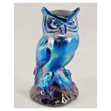 Iridescent Blue Owl Figurine