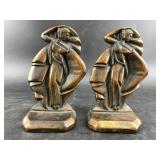 Art Deco Lady Bookends Pair