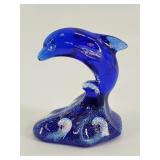 Fenton Cobalt Blue Art Glass Dolphin