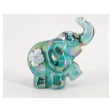 Fenton Hand-Painted Iridescent Elephant