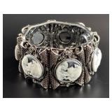 Very unique cameo bracelet/watch with original box