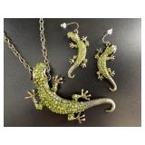 Fabulous deco necklace and earring set made with c