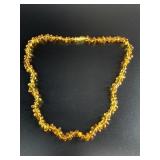 Amber chip necklace all beads are hand tied