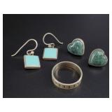 Sterling silver jewelry: 2 pairs of earrings and a