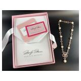 14kt Gold over bronze with simulated pearl necklac