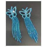 Vibrant pair of blue butterfly earrings