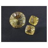 Two stunning, polished and faceted lemon quartz ge