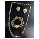 Collection of gold-toned fashion jewelry, includin