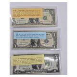 3pc U.S. Currency - Barr, Silver Cert & 1976 $2