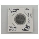 1586 Stefan Bathory Lithuania 3 Groszy