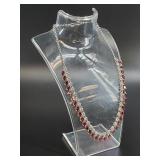 Brand new sterling silver garnet necklace