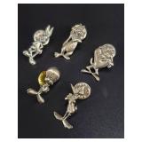 Several Loony Toons pewter pins