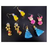 Several pairs of Disney earrings