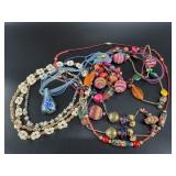 Several pieces of colorful fashion jewelry