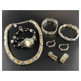 Collection of silver-toned fashion jewelry, includ