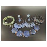 Natural stone jewelry including jade bangle